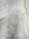 Premium Fine GPO LACEWORK Hakuba Chikan Work On Pure Cotton FABRIC (Big WIDTH!!) (Dyeable Also)