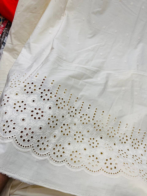Most Premium Pure Cotton Hakuba Chikankari Fabric (Big WIDTH!!)