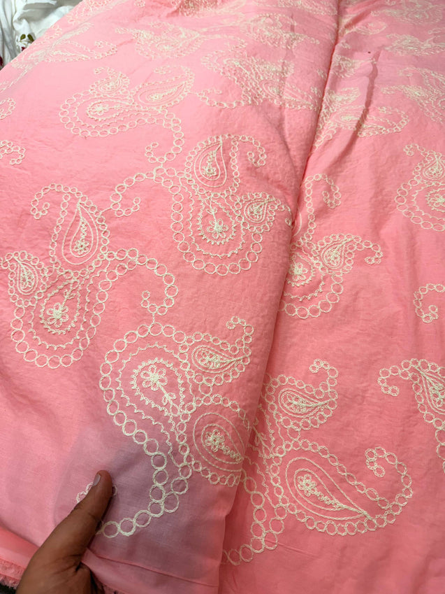 Most Premium Pure Cotton FABRIC With Kashmiri Embroidery (Big WIDTH!!)