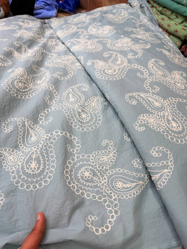 Most Premium Pure Cotton FABRIC With Kashmiri Embroidery (Big WIDTH!!)