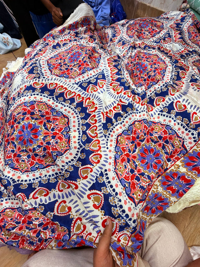 Most Premium BRANDED Pure Natural CREPE PRINTED FABRIC (Big WIDTH!!)