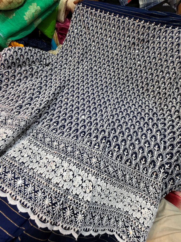 Most Premium Lucknowi Chikankari Work On Cotton FABRIC