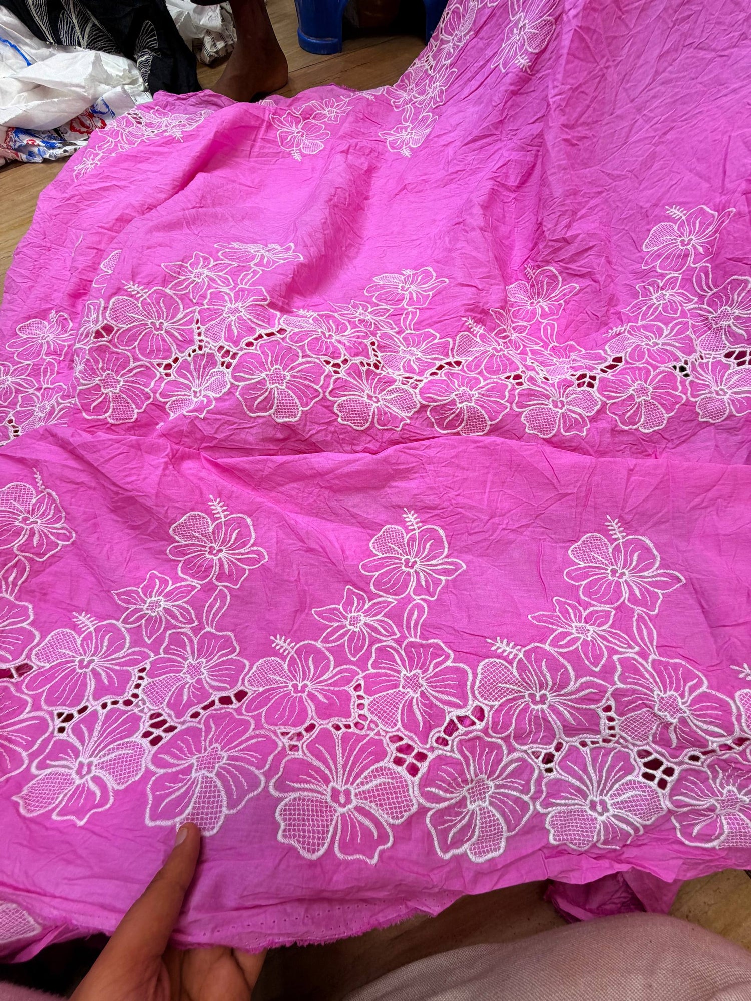 Most Premium Pure Cotton Hakuba Chikankari Fabric (Big WIDTH!!)