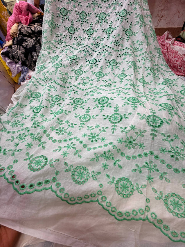 Most Premium Pure Mul Cotton Hakuba Chikankari Fabric