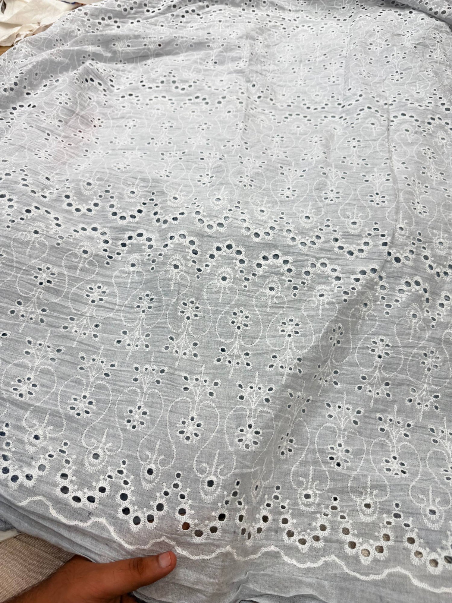(SALE Prices) Most Premium Pure Cotton Hakuba Chikankari Fabric (Big WIDTH!!)