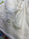 (SALE Prices) Most Premium Border Chikankari FABRICS Dyeable Also (Big WIDTH!!)