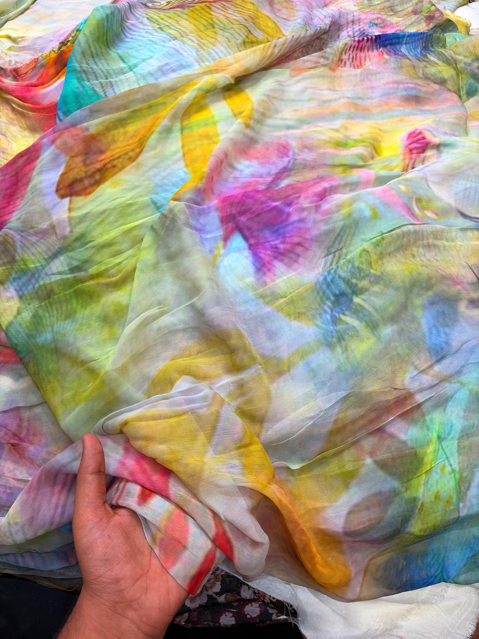 (SALE Prices) Most Premium Pure Chiffon Chinon FABRIC With Digital PRINTED