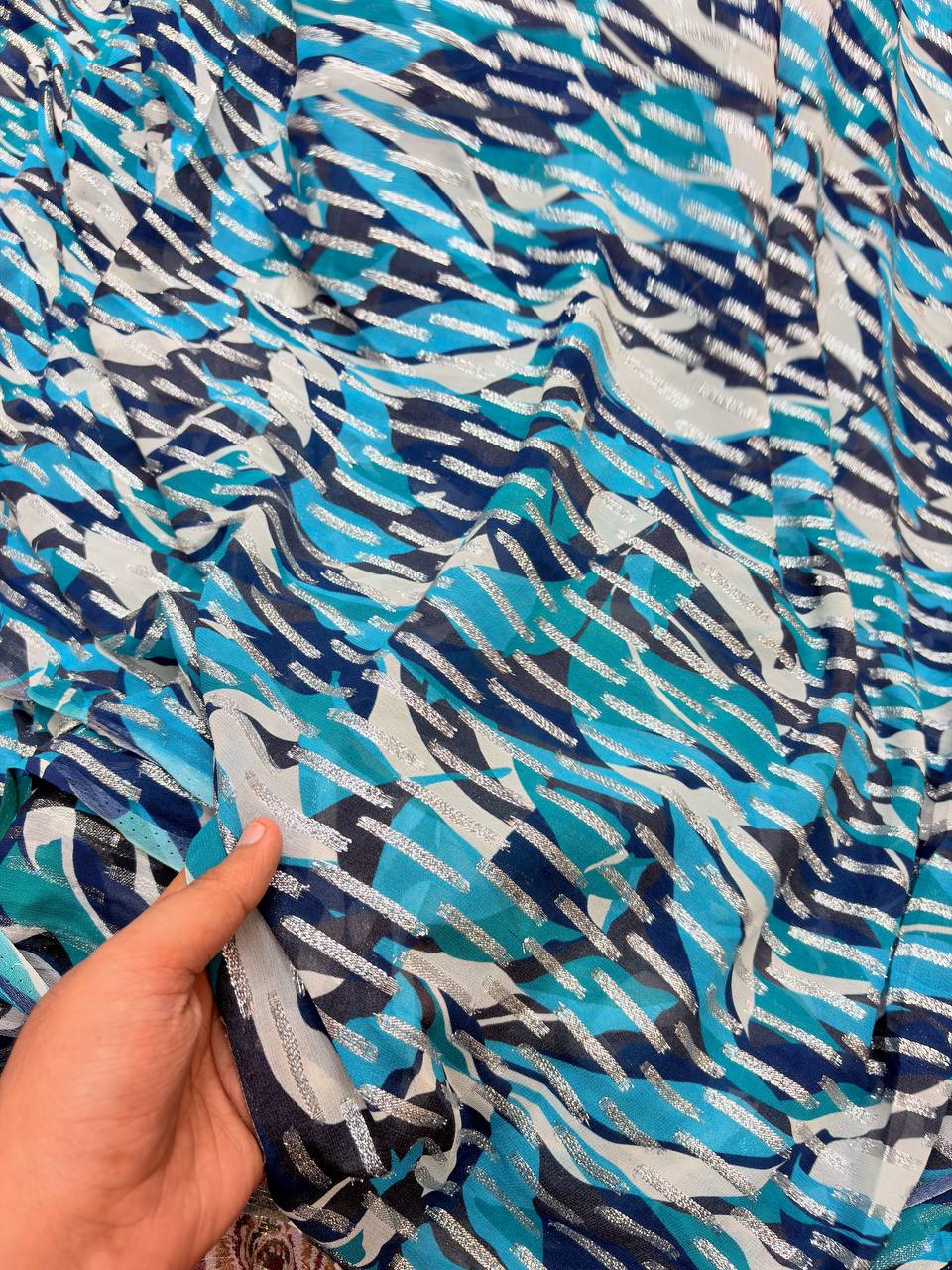(SALE Prices) Most Premium Fine Zari Weaving On Pure Georgette FABRIC