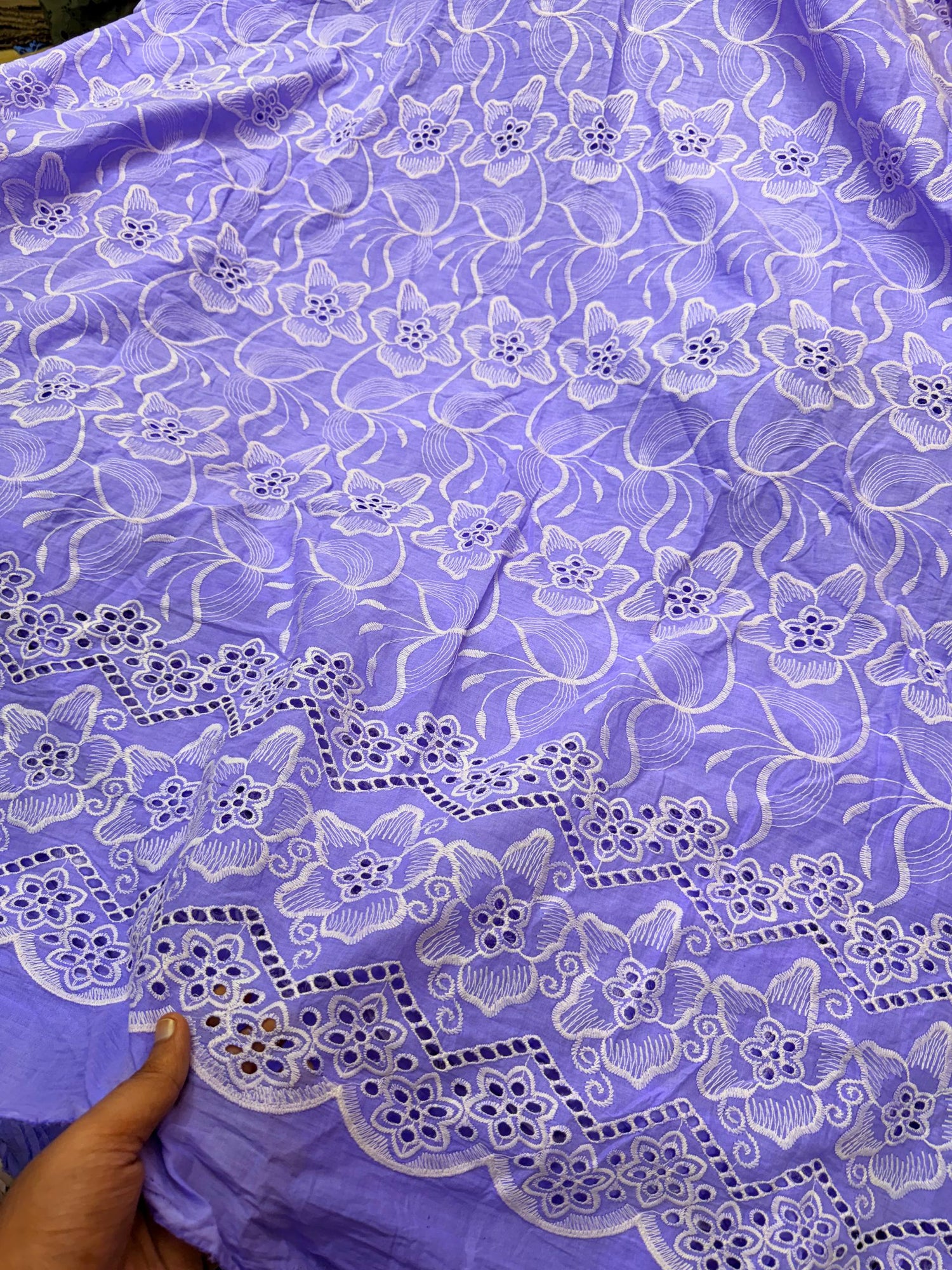 Most Premium Pure Cotton Hakuba Chikankari Fabric (Big WIDTH!!)