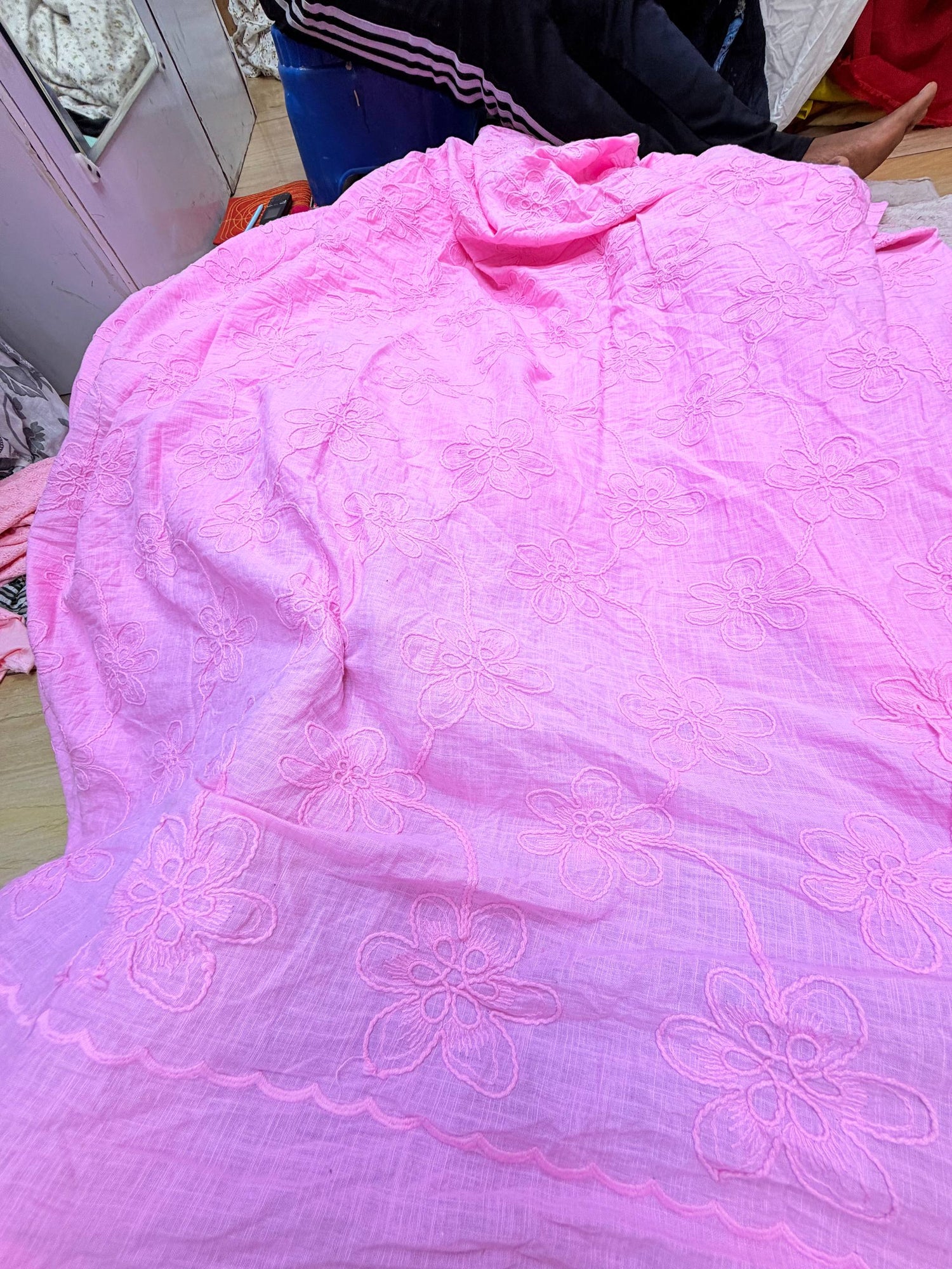 (SALE Prices) Pure Cotton Hakuba Chikankari  (Big WIDTH!!)