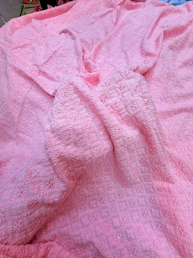 (SALE Prices) Pure Cotton Hakuba Chikankari  (Big WIDTH!!)