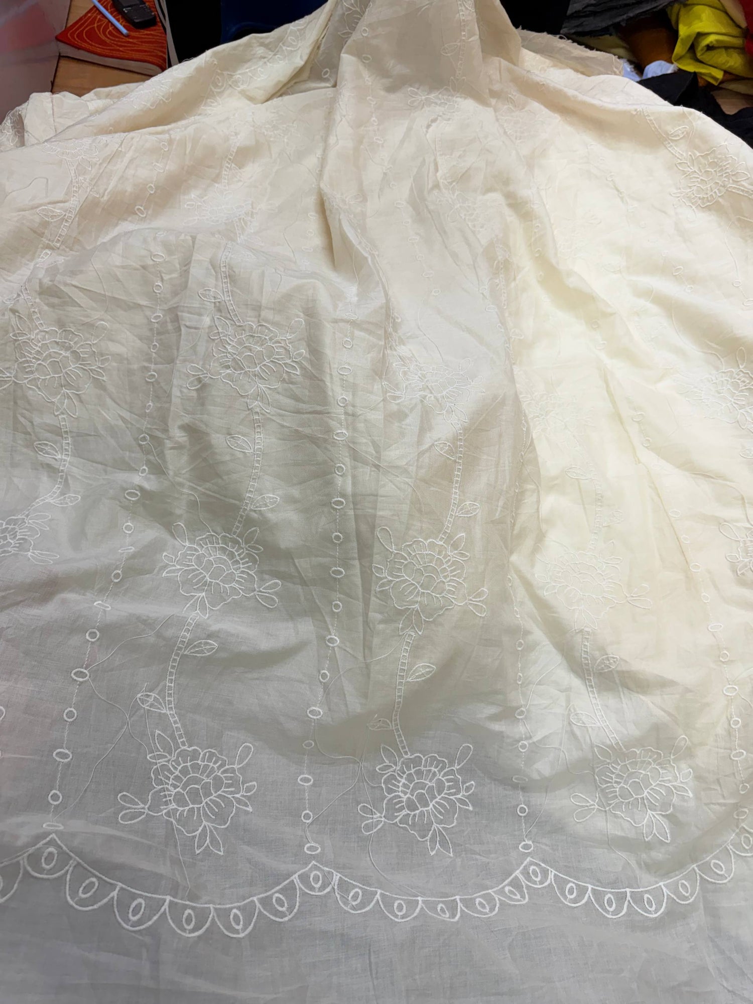 (SALE Prices) Pure Cotton Hakuba Chikankari  (Big WIDTH!!)