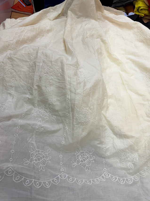 (SALE Prices) Pure Cotton Hakuba Chikankari  (Big WIDTH!!)
