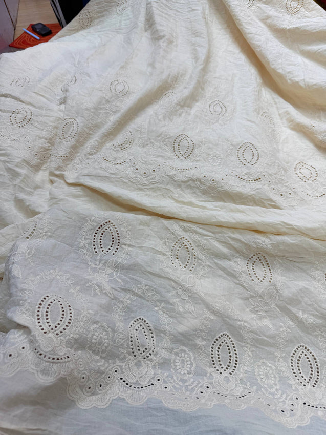 (SALE Prices) Pure Cotton Hakuba Chikankari  (Big WIDTH!!)