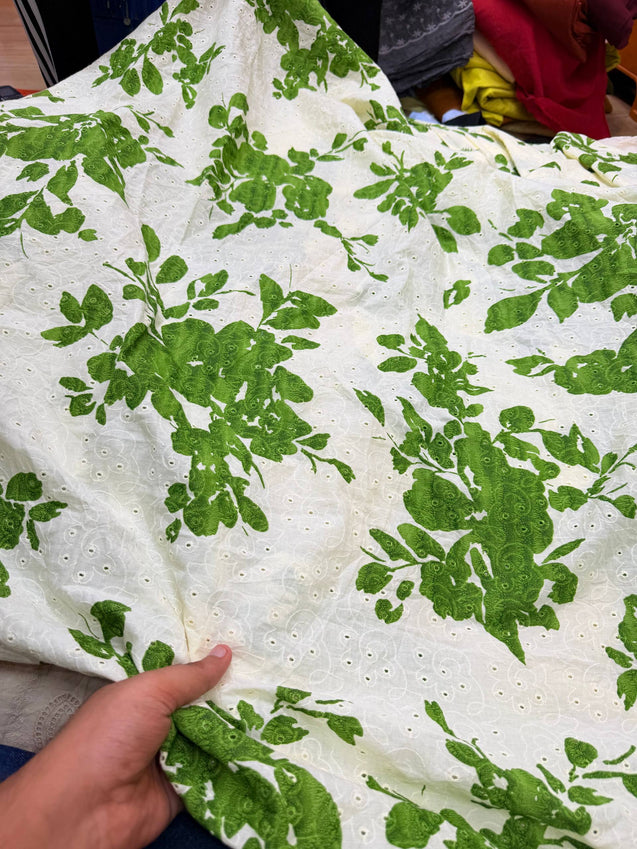 (SALE Prices) Pure Cotton Hakuba Chikankari  (Big WIDTH!!)