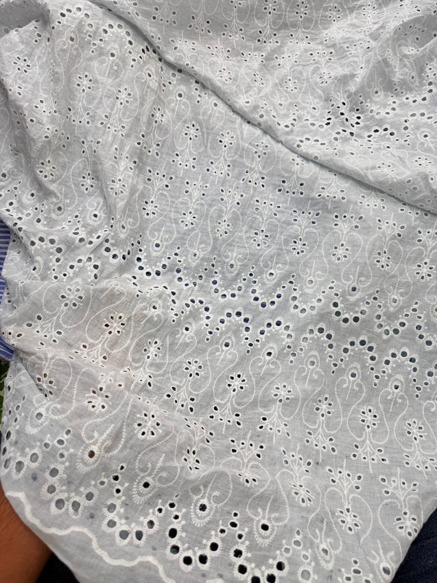 (SALE Prices) Pure Cotton Hakuba Chikankari  (Big WIDTH!!)