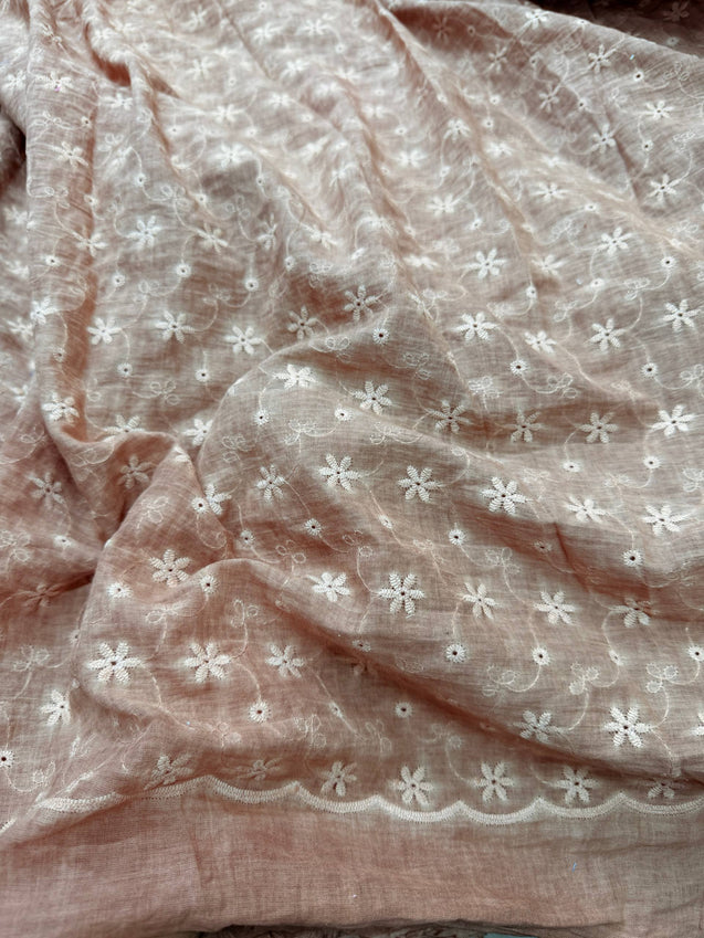 (SALE Prices) Pure Cotton Hakuba Chikankari  (Big WIDTH!!)