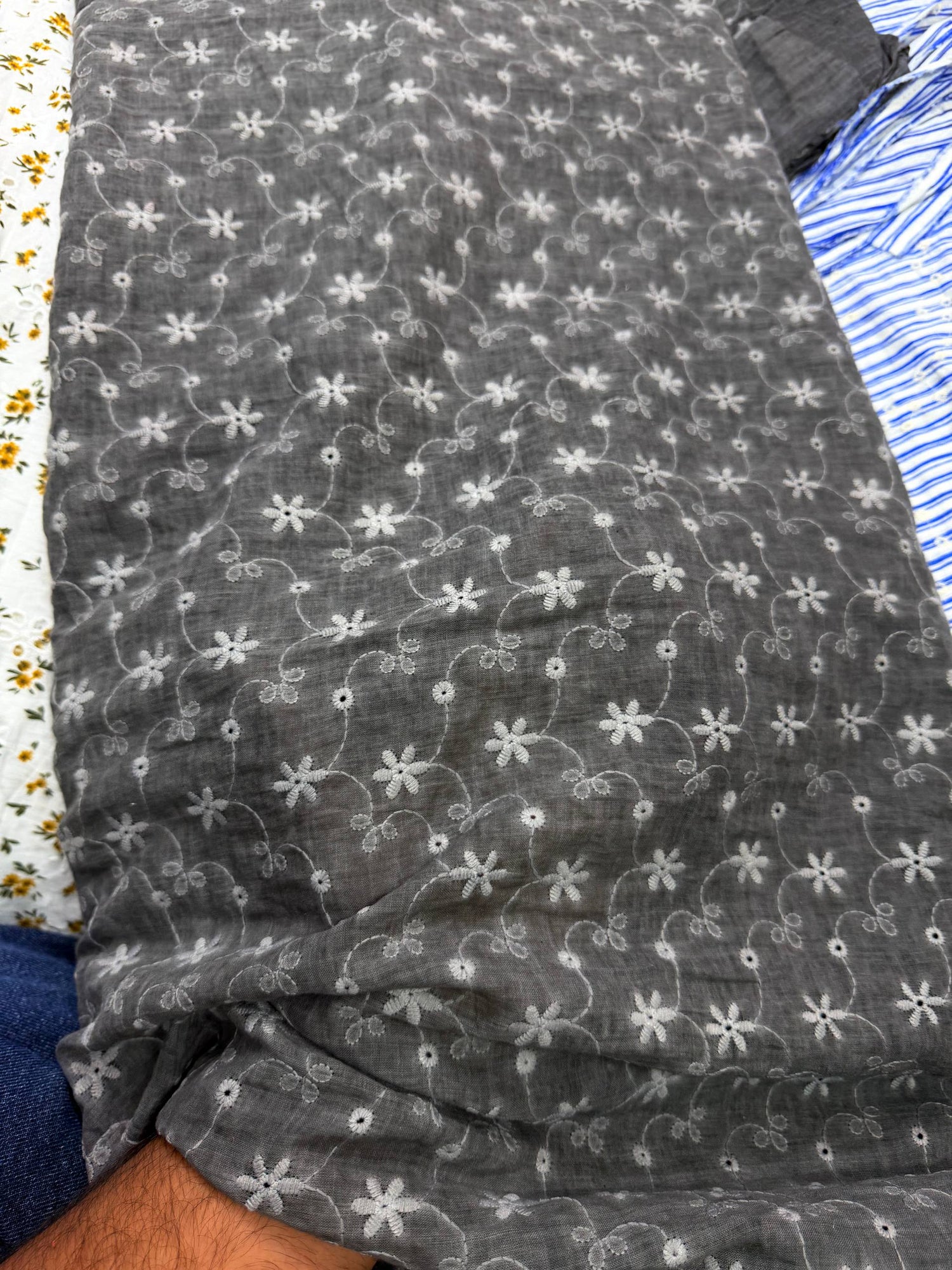 (SALE Prices) Pure Cotton Hakuba Chikankari  (Big WIDTH!!)