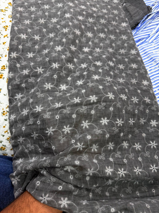 (SALE Prices) Pure Cotton Hakuba Chikankari  (Big WIDTH!!)
