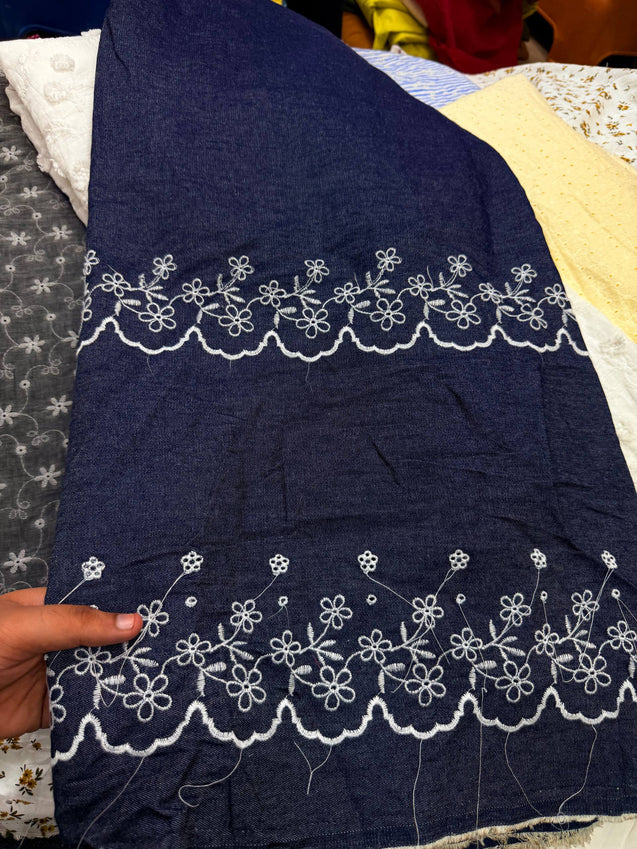 (SALE Prices) Pure Cotton Hakuba Chikankari  (Big WIDTH!!)