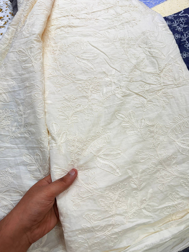 (SALE Prices) Pure Cotton Hakuba Chikankari  (Big WIDTH!!)
