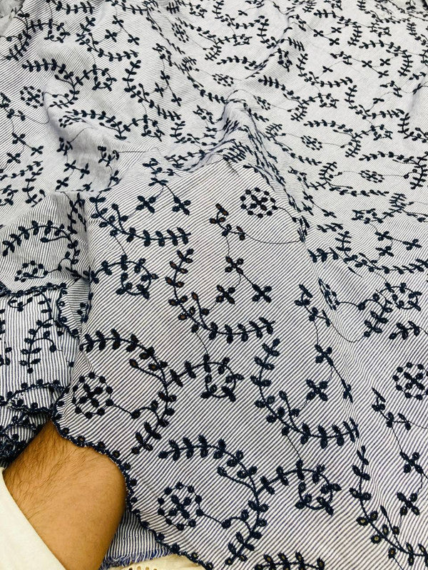 Most Premium Pure Cotton Hakuba Chikankari Fabric