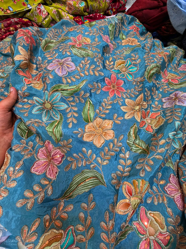 Most Premium Celebrity Designer Position Print Natural Pure CREPE FABRIC