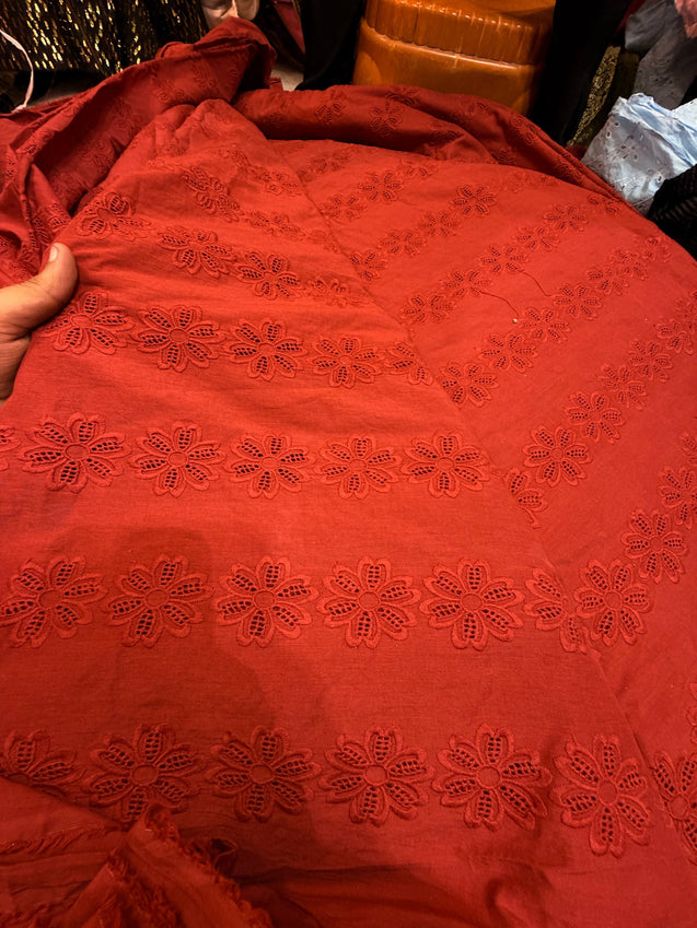 Most Premium Pure Hakuba Chikankari Cotton Fabric (Big WIDTH!!)