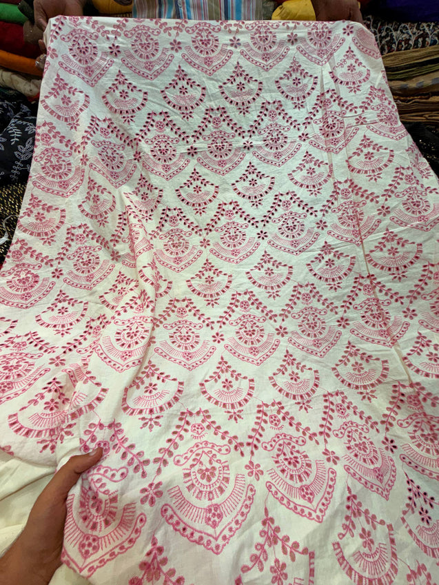 Most Premium Pure Hakuba Chikankari Cotton Fabric (Big WIDTH!!)