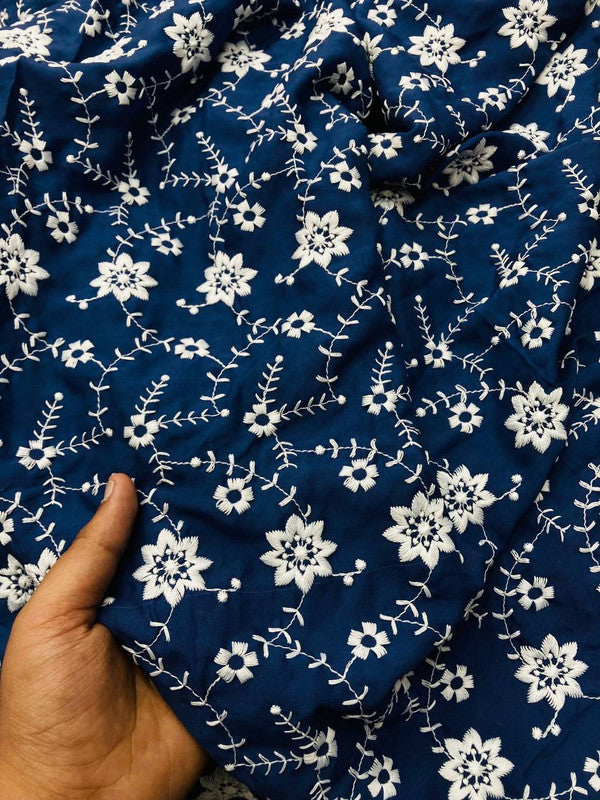 Most Premium Pure Cotton Lakhnawi Chikankari Fabric (Big WIDTH!!)