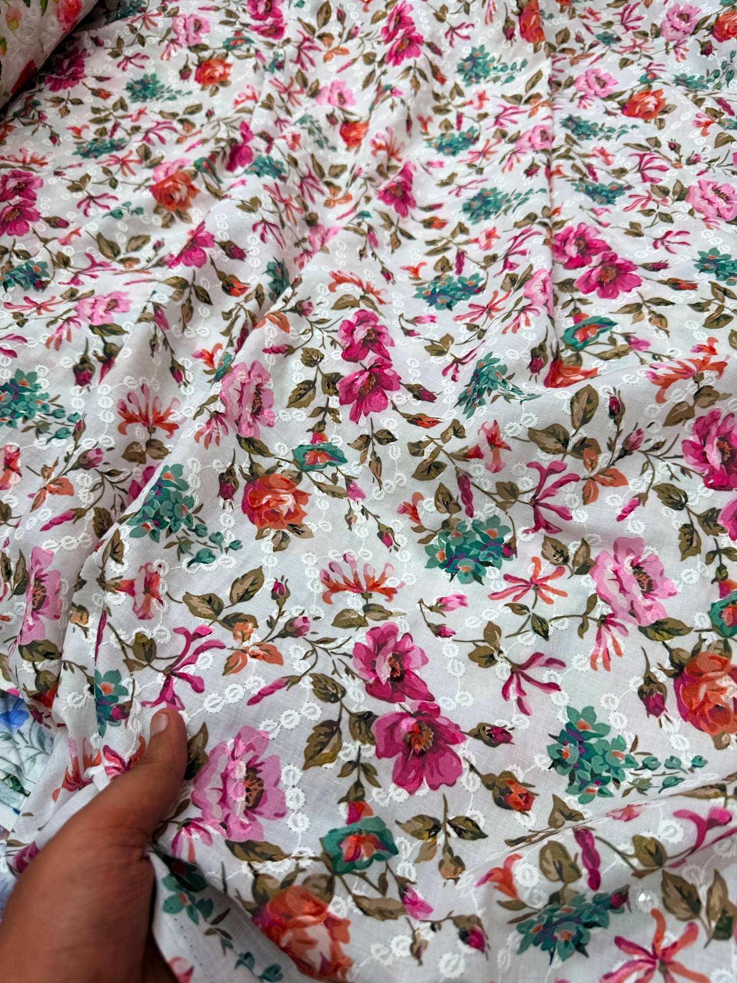 Most Premium Pure Cotton Chikankari Printed & Sequin Fabric (Big WIDTH!!)