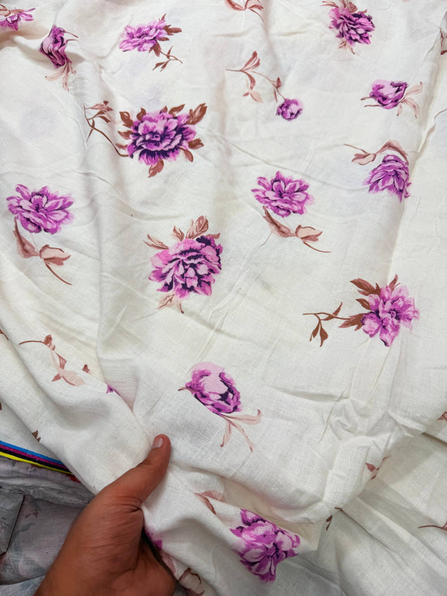 Most Premium BRANDED Pure LINEN Cotton PRINTED FABRIC (Big WIDTH!!)