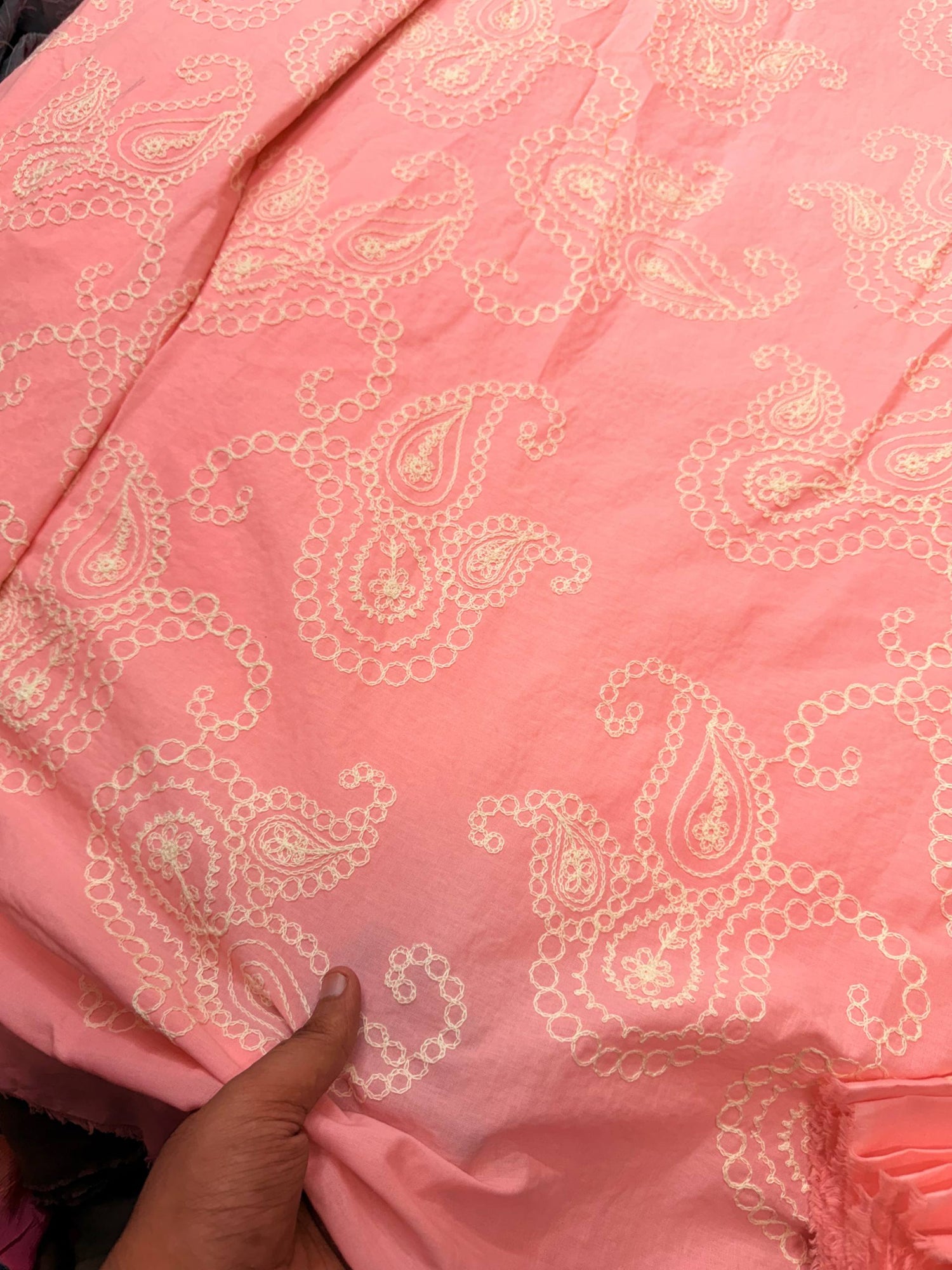Most Premium Pure Cotton FABRIC With Kashmiri Embroidery (Big WIDTH!!)