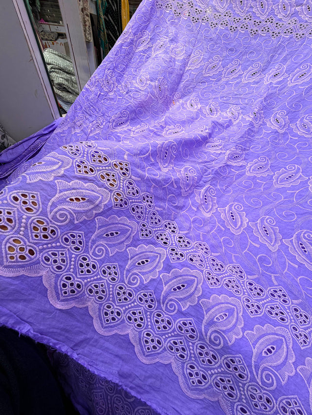 Most Premium Pure Cotton Hakuba Chikankari Fabric (Big WIDTH!!)
