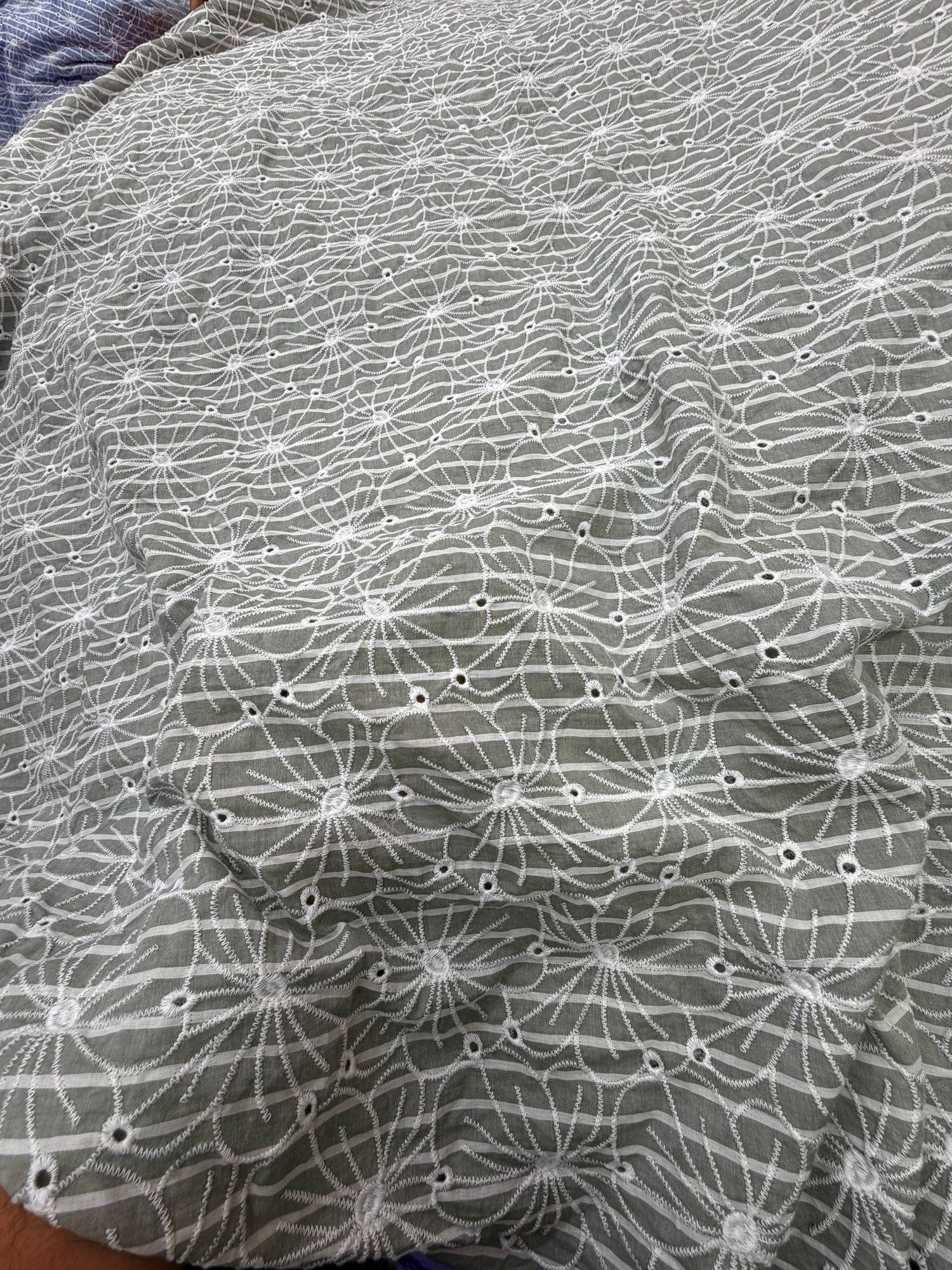 Most Premium Pure Cotton Chikankari Printed Fabric (Big WIDTH!!)