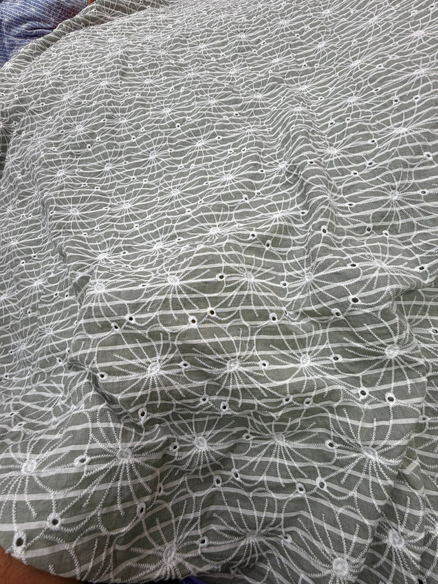 Most Premium Pure Cotton Chikankari Printed Fabric (Big WIDTH!!)