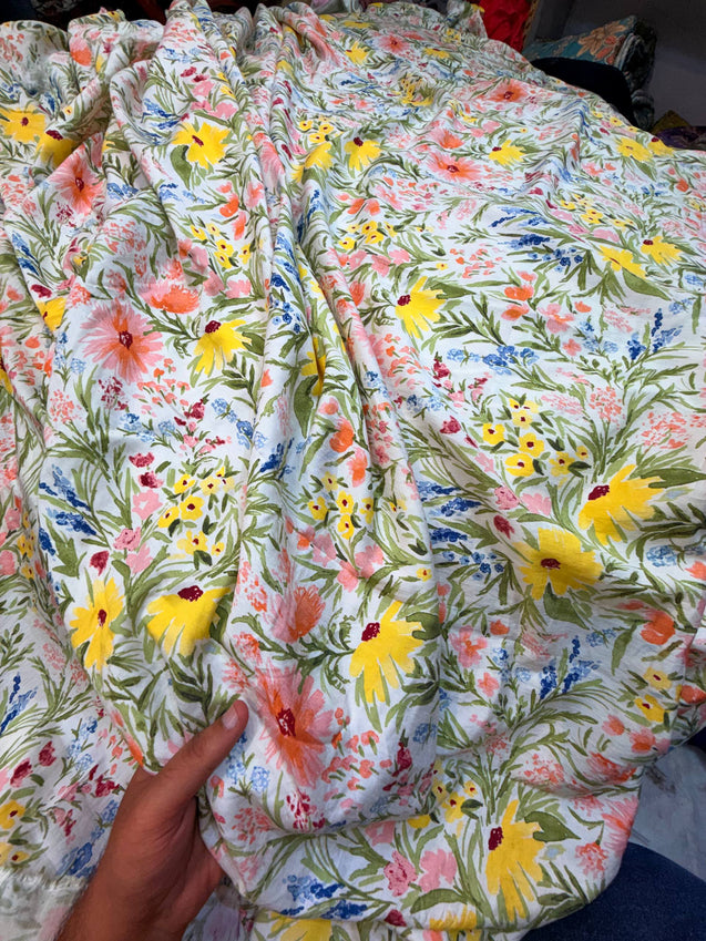 Most Premium BRANDED Pure Muslin Cotton PRINTED FABRIC (Big WIDTH!!)