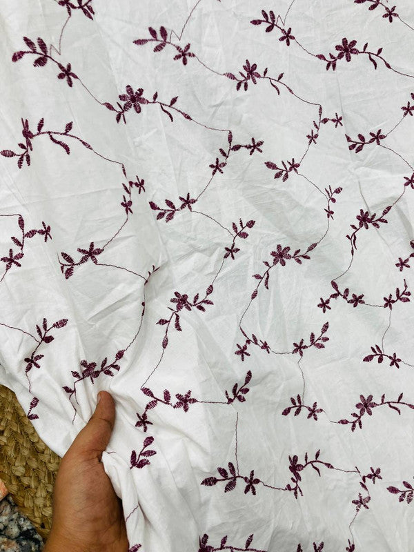 Cut Piece SALE- Premium Designer HAKUBA CHIKANKARI FABRICS IN SALE - Cut SIZE (1.80) METER