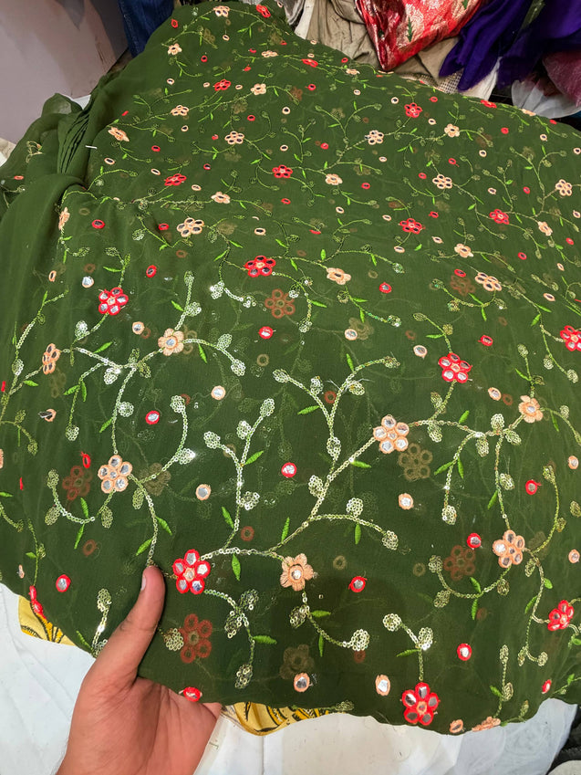 Most Premium Embroidery Pure Georgette FABRIC