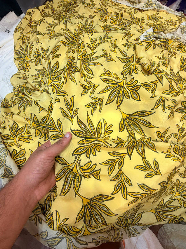 Most Premium BRANDED Pure Natural CREPE PRINTED FABRIC