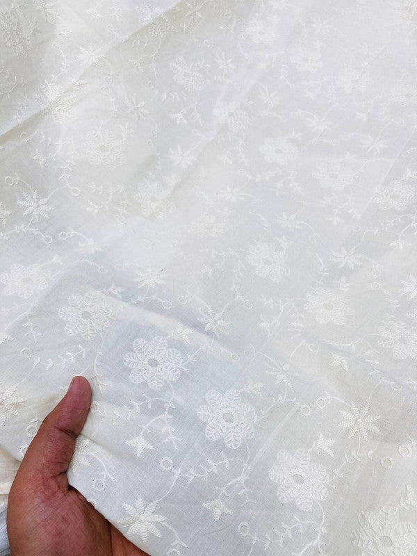 (SALE Prices) Most Premium Pure Cotton HAKUBA Lakhnawi Chikankari (Big WIDTH!!) (DYEABLE ALSO)