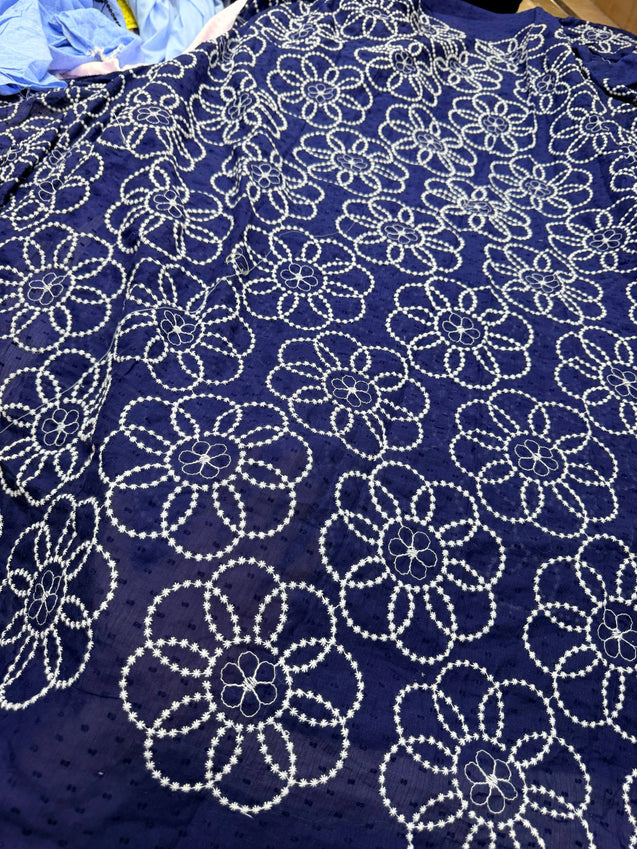 Most Premium Pure Fine Thread Embroidery On Cotton FABRIC (Big WIDTH!!)