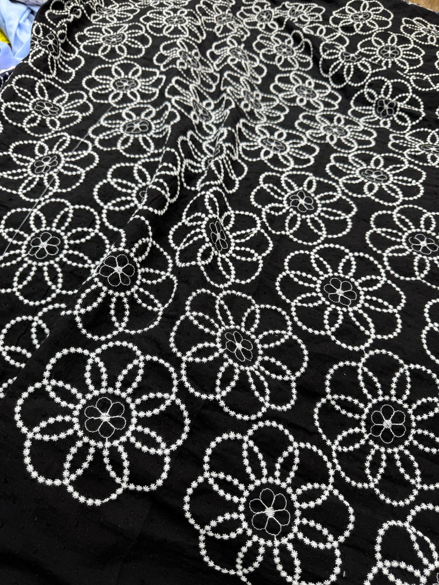Most Premium Pure Fine Thread Embroidery On Cotton FABRIC (Big WIDTH!!)