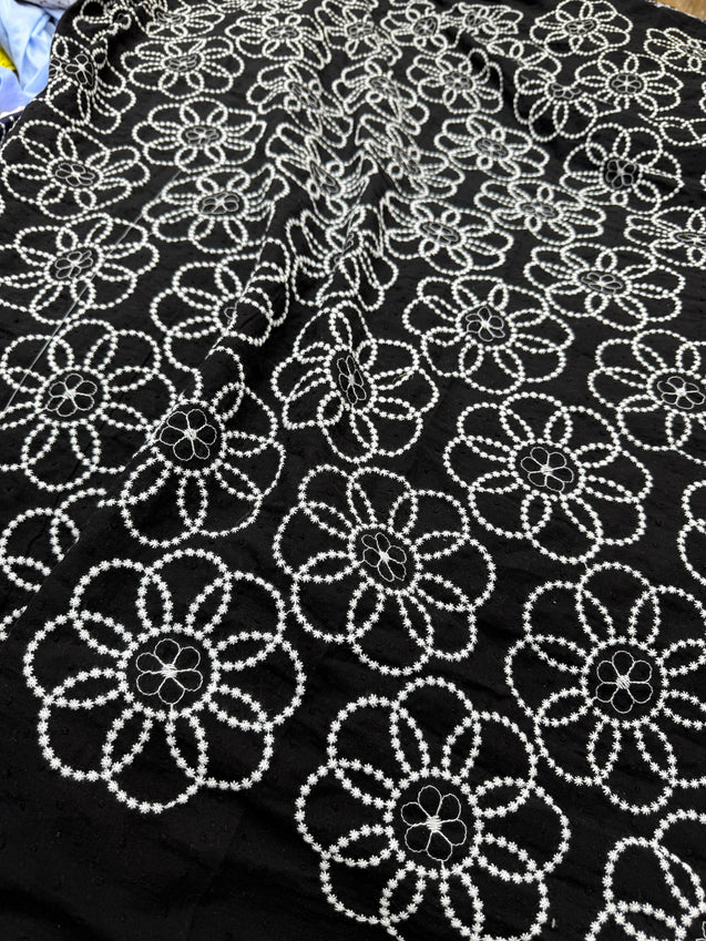 Most Premium Pure Fine Thread Embroidery On Cotton FABRIC (Big WIDTH!!)