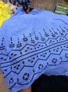 Premium Chikankari Embroidery On Pure Cotton Denim FABRIC (Big WIDTH!!)