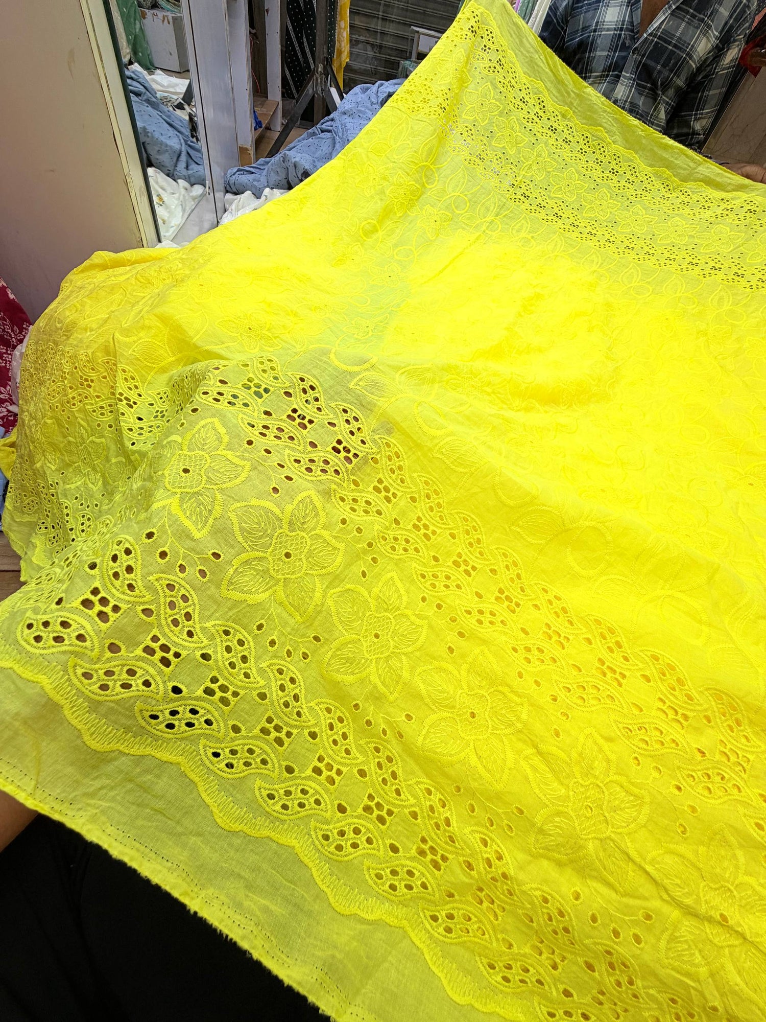 Most Premium Pure Cotton Hakuba Chikankari Fabric (Big WIDTH!!)
