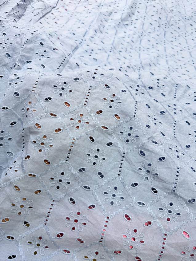 Most Premium Pure Cotton Hakuba Chikankari Fabric (Big WIDTH!!)