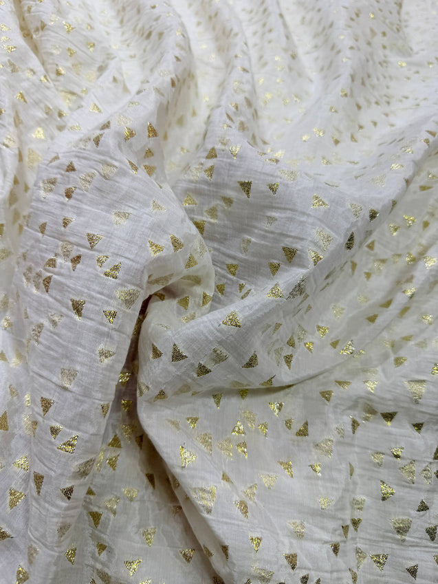 Premium BANARASI Dola Silk Pure DYEABLE Fabric  (Big WIDTH!!)