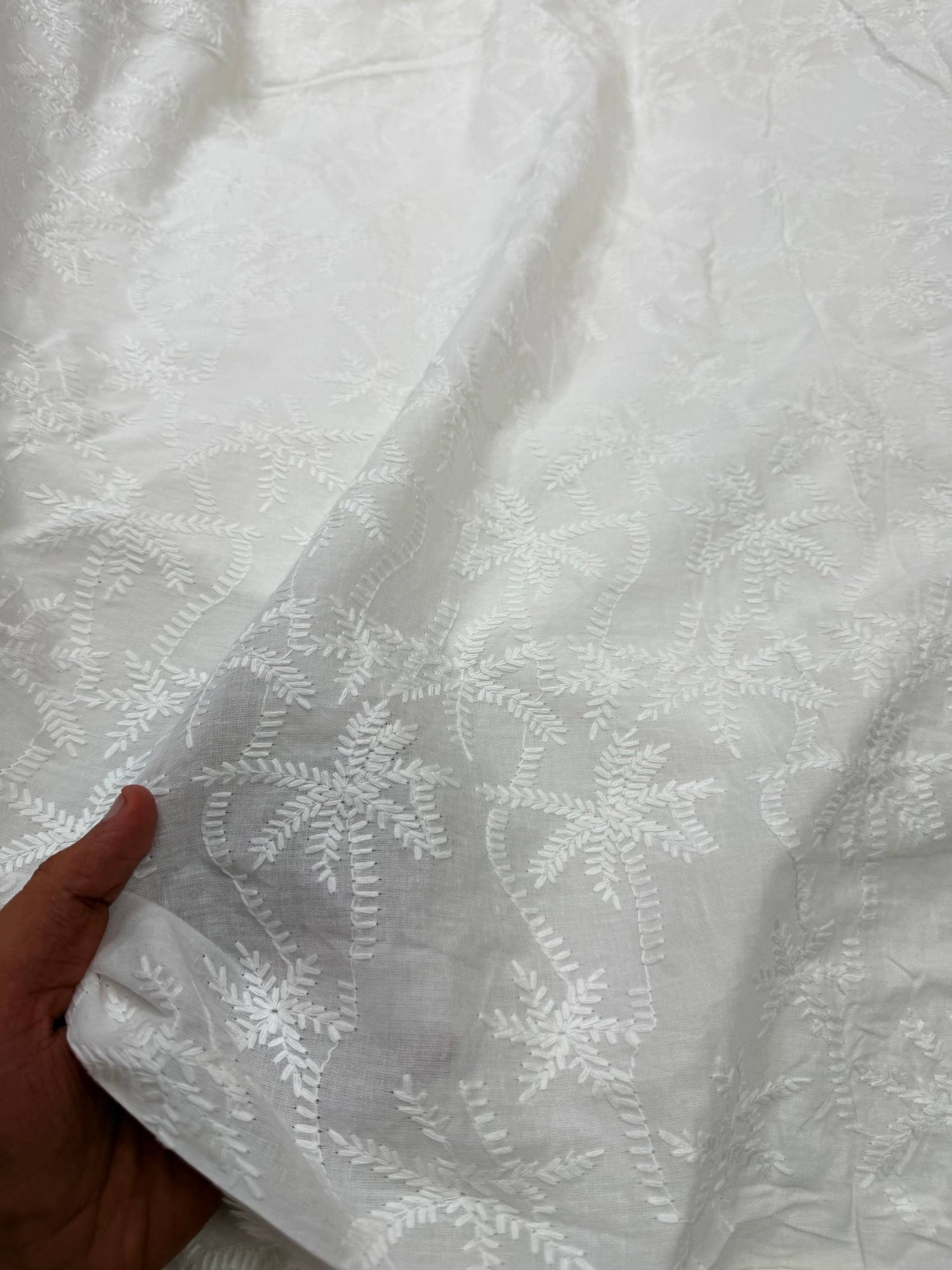 Most Premium Pure Cotton Hakuba Chikankari Fabric (Dyeable Also)