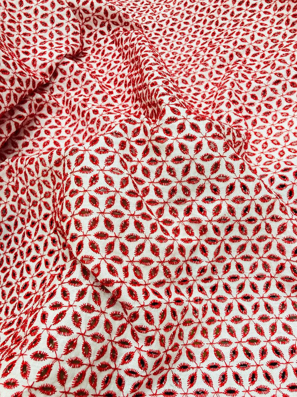 Most Premium Pure Cotton Hakuba Chikankari Fabric